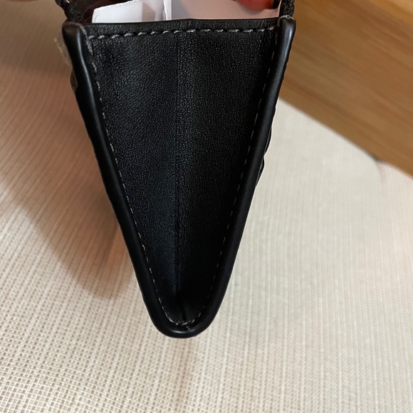 Coach Mini Skinny Id Case With Floral Applique Gunmetal/Black NWT - Picture 6 of 15